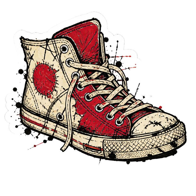 Sticker de tenis de cano alto surrado