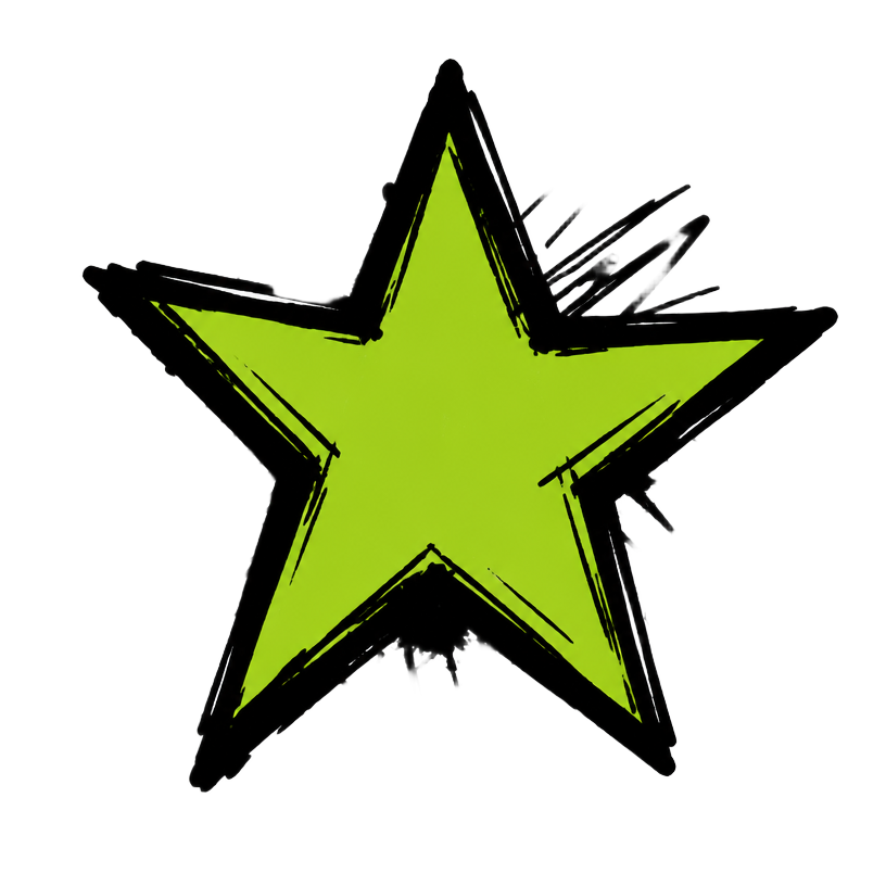 Sticker de estrela verde punk